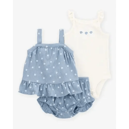 Baby 3-Piece Shell Print Outfit Set - Blue/White - Carter's | Carter's