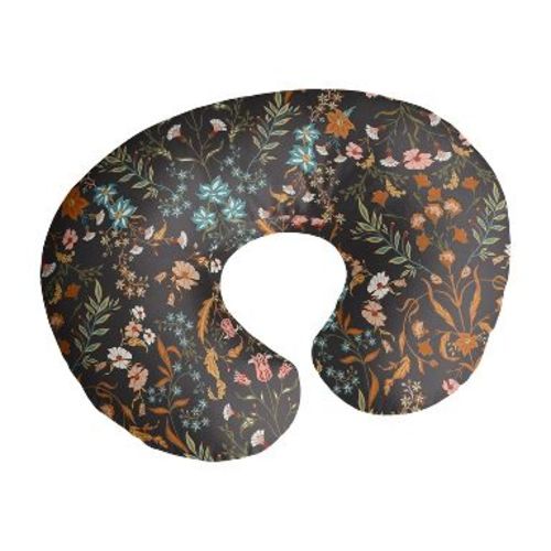 Sweet Jojo Designs Girl Support Nursing Pillow Cover (Pillow Not Included) Boho Floral Wildflower Black Orange Blue and Green