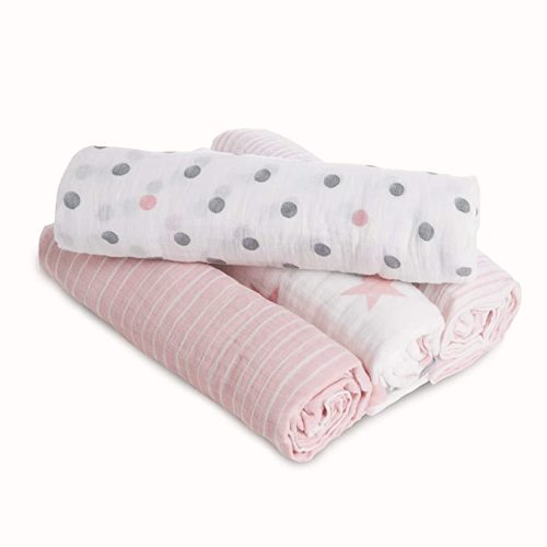 Aden by aden + anais Swaddle Blanket, Muslin Blankets for Girls & Boys, Baby Receiving Swaddles, Ideal Newborn Gifts, Unisex Infant Shower Items, Toddler Gift, Wearable Swaddling Set, 4 Pack, Doll