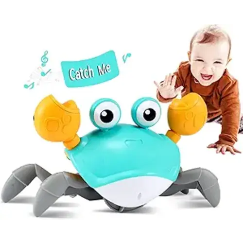 control future Crawling Crab Baby Toy - Infant Tummy Time Toys 3 4 5 6 7 8 9 10 11 12 Babies Boy 3-6 6-12 Learning Crawl 9-12 12-18 Walking Toddler 36 Months Old Music Development 1st Birthday Gifts