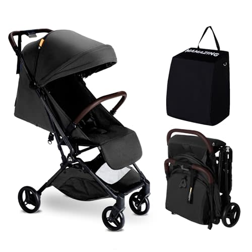 MAMAZING Lightweight Baby Travel Stroller with Carbor Fiber Frame, Compact & Airplane-Friendly, One-Handed Folding Design, 11.6 lbs, Perfect for Toddlers, Jet