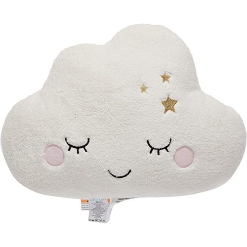 Little Love by NoJo - Plush Cloud Shaped Decorative Pillow, Decorative Nursery Pillow, Playroom Décor, Cute Throw Pillows, White, 1 Count (Pack of 1) - Cloud - White