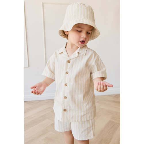 Organic Cotton Silas Shirt - Variegated Stripe Foam – Jamie Kay USA