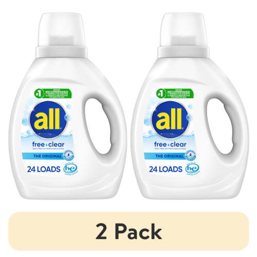 (2 pack) all free clear Liquid Laundry Detergent, 36 oz, 24 Loads