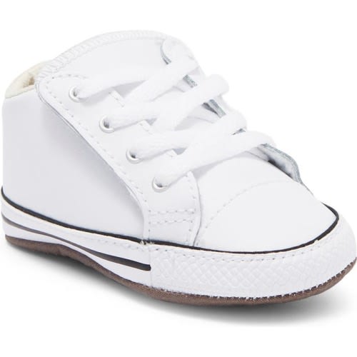 Baby Chuck Taylor® All Star® Mid Top Crib Shoe, 2 M, White/ Natural Ivory/ White