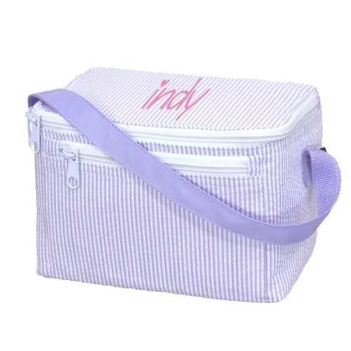 Lilac Seersucker Personalized Lunch Box - You Name It Baby!