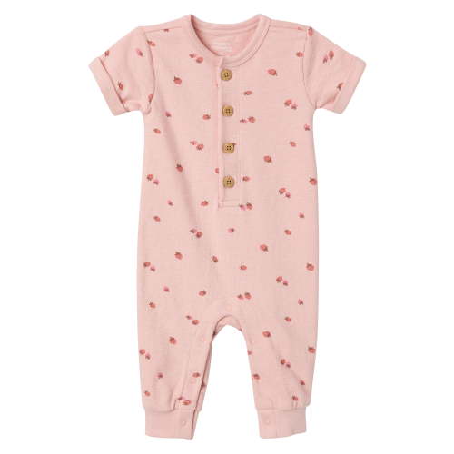 Modern Moments by Gerber Gender Neutral Short Sleeve Henley Romper, Sizes 0/3 Months - 24 Months