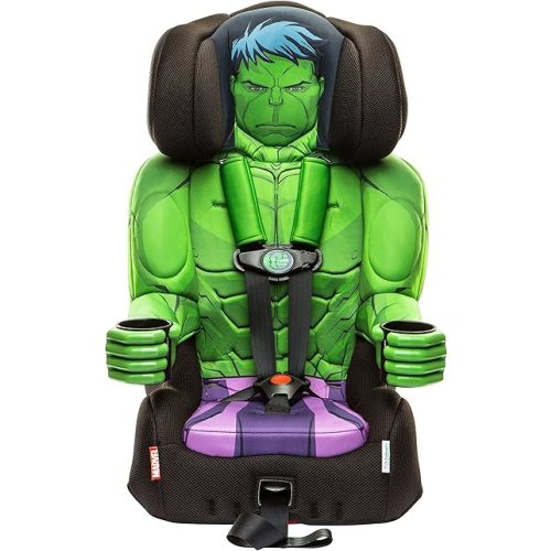 KidsEmbrace Marvel Hulk 2-in-1 Forward-Facing Booster Car Seat LATCH | 5-Point Harness Booster 22-65lbs converts to Belt-Positioning Booster 40-100lbs | Adjustable