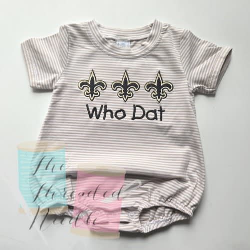Baby Boy Bubble - Gold Stripe Bubble - Saints Bubble - Baby Boy Outfit - Baby Shower Gift