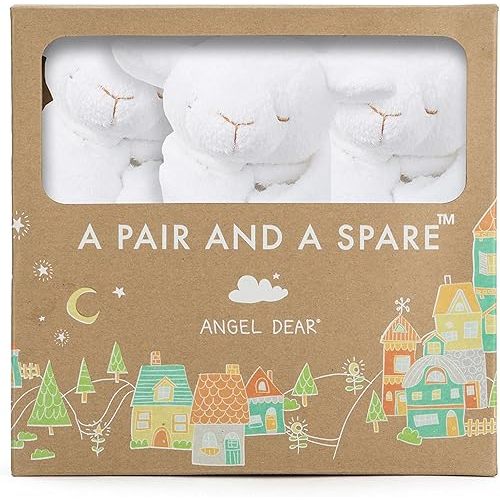 Angel Dear - White Lamb, Pair and a Spare Blankie Set