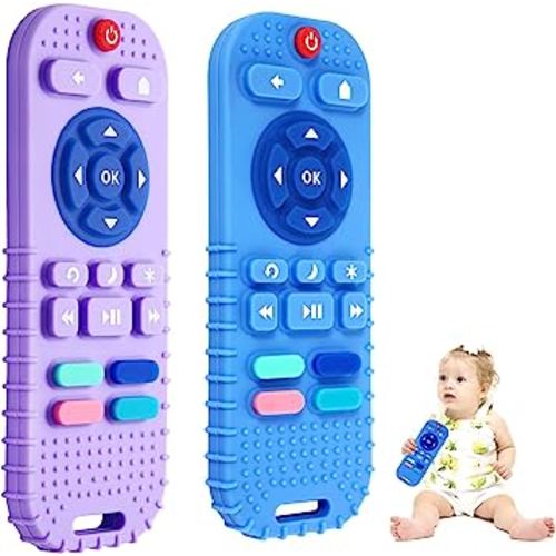 Hooku 2 Pack Silicone Teethers for Babies 6-12 Months, Sensory Teething Toys for Newborns to Toddlers, Infant Girl Boy Gifts