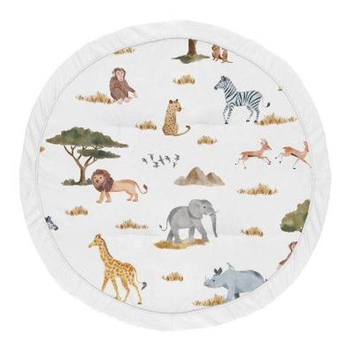 Sweet Jojo Designs Boy Or Girl Gender Neutral Unisex Baby Tummy Time Playmat Jungle Animals Yellow Orange And White