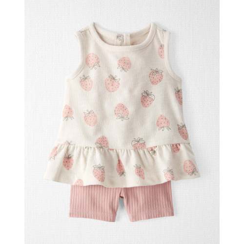Baby 2-Piece Strawberry-Print Set Made With Organic Cotton - Little Planet | Carter's