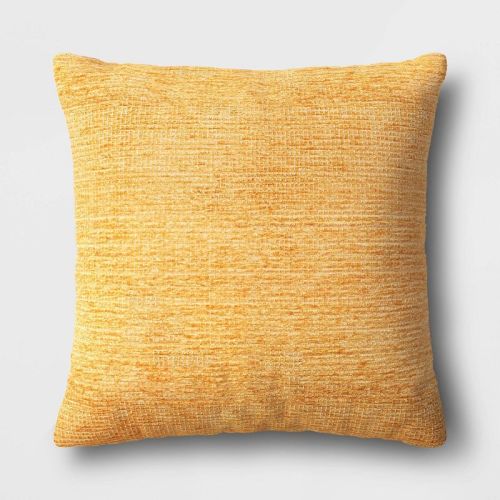 Checkerboard Woven Cotton Square Throw Pillow - Room Essentials™, Color: Yellow