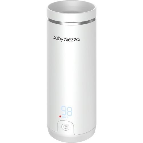 Baby Brezza Superfast Travel Baby Bottle Warmer - Portable Breastmilk Warmer and Formula Warmer - Safe, Even Heating - Up to 9oz - No Adapters, White