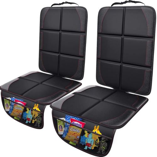Gimars Car Seat Protector, 2 Pack, Waterproof 600D Fabric Carseat Protector Car Seat Cover for Child Car Seat with Nonslip Backing Mesh Pockets for Baby and Pet SUV Sedan Truck Leather Seats