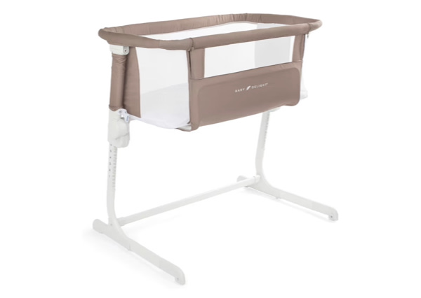 Baby Delight Beside Me™ Dreamer Bassinet | Bedside Sleeper & Baby Bassinet | 8-Position Height Adjustment | 100% GOTS Certified Organic Cotton Fabric | Organic Mocha