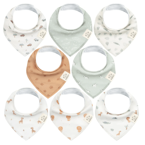 8-Pack Organic Bandana Bibs (Boy)