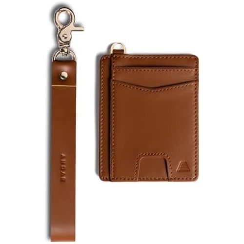 Andar The Denner Beautiful Premium Slim Card Holder RFID Blocking Card Holder Wrislet Wallet for Women (Cognac Tan)