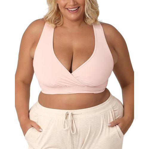 Kindred Bravely French Terry Nursing Bra for Breastfeeding and Sleep, Racerback Crossover, Soft and Stretchy Maternity Bra
