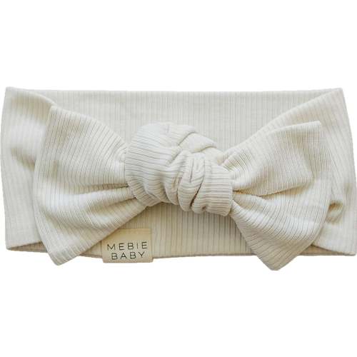 cream ribbed bamboo head wrap