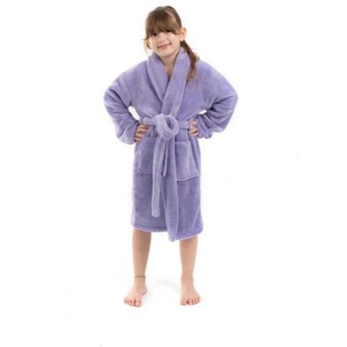 BC BARE COTTON Girls Shawl Robe Microfiber Plush Fleece Bathrobe