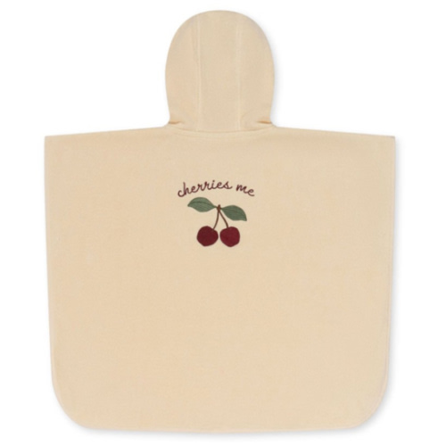 Terry Poncho Embroidery Cherry | Konges Sloejd | TOC TOC Kids Store