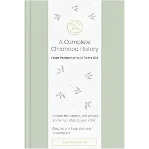 Promptly Journals, A Complete Childhood History: From Pregnancy to 18 Years Old (Aloe Green, Leatherette) | Baby Book and Pregnancy Journal | Baby Memory Book
