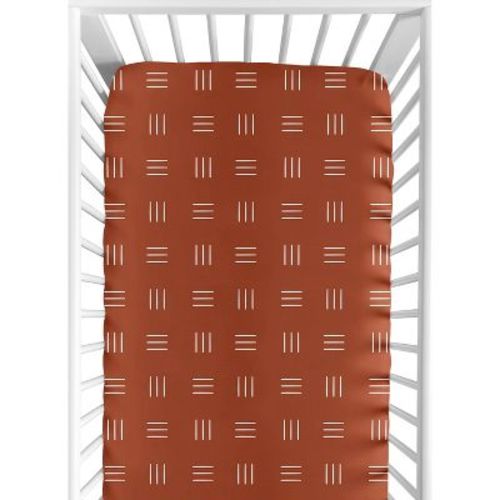 Sweet Jojo Designs Boy or Girl Gender Neutral Unisex Baby Fitted Crib Sheet Boho Hatch Orange and White