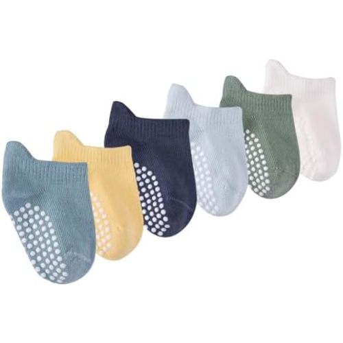 Felix Seamless-Toe Turkish Cotton Ankle Socks - Non-Slip Lightweight Comfort 6-Pack Baby & Toddler Socks