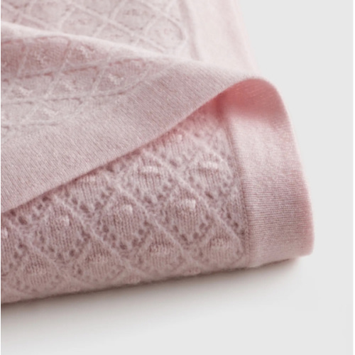 Washable Cashmere Pointelle Baby Blanket