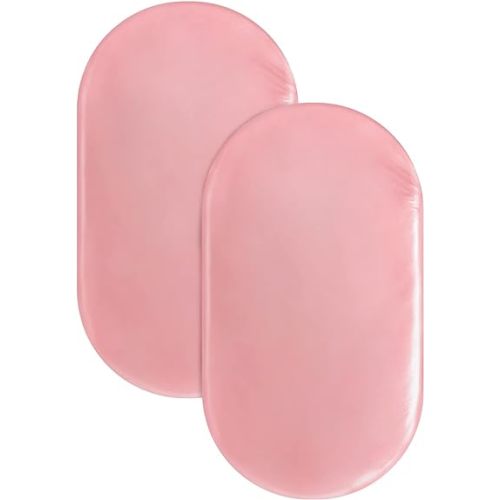 Satin Bassinet Sheets for Baby Girl 2 Pack Pink Bassinet Sheet for Baby Hair and Skin, Soft Silky Bassinet Sheet for Rectangle, Hourglass, Oval Cradle or Bassinet Pad&Mattress, Pink
