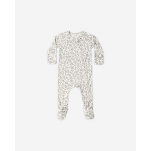 QUNICY MAE - Bamboo Zip Footie Blue Floral – NB
