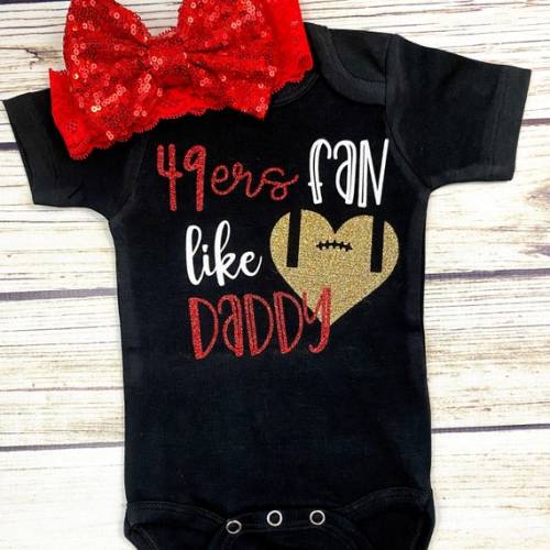 49ers Fan Like Daddy Football Bodysuit Outfit for Baby Girl - Etsy