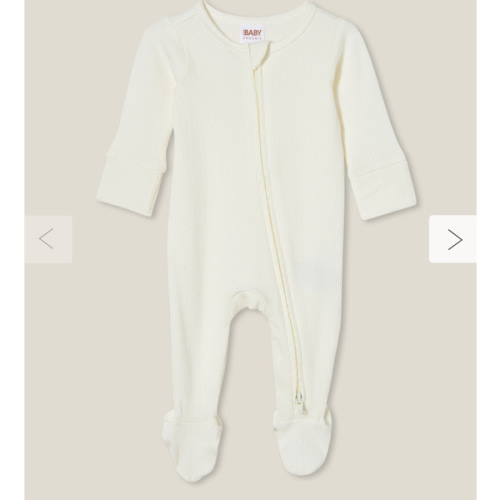 Organic Pointelle Zip All In One Romper