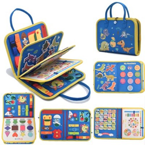Busy Board for Toddlers, Toys Busy Book Preschool Learning Activities with Alphabet Number, Animal Travel Toys Gifts for Plane Car Motor Skills