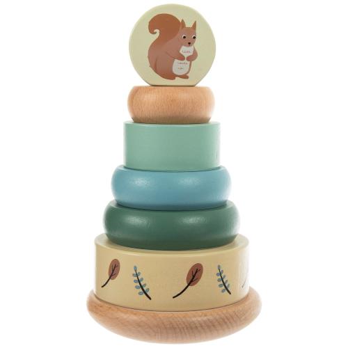 Squirrel Wood Stacking Ring Tower Toy