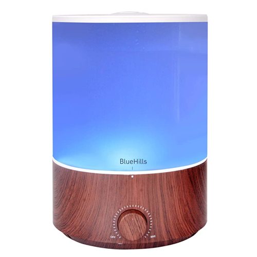 BlueHills Premium 4000 ml XL Essential Oil Diffuser 4L 4 Liter 70 Hour Run Humidifier Aromatherapy 1 Gallon Big Capacity High Mist Output for Large Room Home Mood Lights Dark Wood Grain E402 - 4000ML-E402
