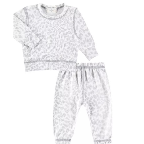 PAIGELAUREN Unisex Hacci Loungewear Set in Leopard Print - Baby