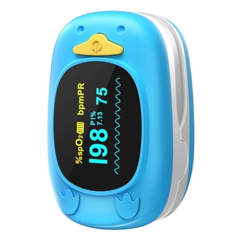 Children Fingertip Pulse Oximeter Blood Oxygen Saturation Monitor for Child Kids Portable Oxygen Monitor with OLED Screen Included 2AAA Batteries