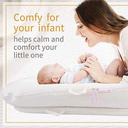 Corduroy Baby Lounger Cover for Dockatot Deluxe + | 100% Cotton Hypoallergenic Newborn Premium Quality Spare Cover(Cover Only) (White)