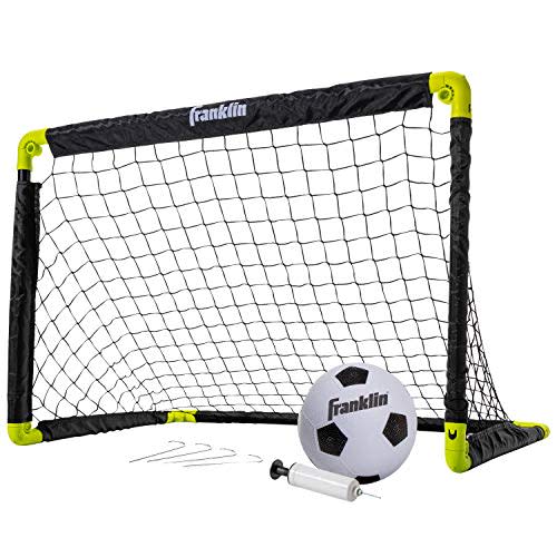 Franklin Sports Kids Mini Soccer Goal Set - Backyard + Indoor Mini Net and Ball Set with Pump - Portable Folding Youth Soccer Goal - Perfect Kids Toy - 36" x 24"