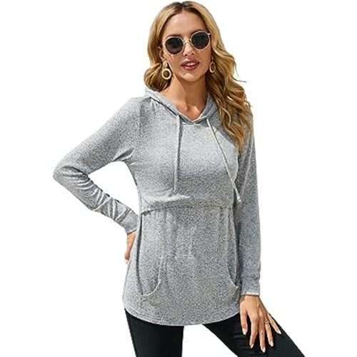 Sosolism Women's Nursing Hoodie Long Sleeve Tops Pullover Sweatshirt with Pockets