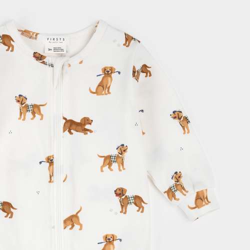 Golf Pups Print on Off-White Sleeper
