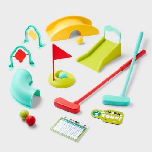 Mini Golf Set - Gigglescape™: Outdoor Toy Sports, Kids Golf, Plastic, Ages 3+, 14 Pieces