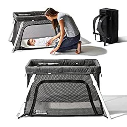 Guava Lotus Travel Crib with Lightweight Backpack Design | Certified Baby Safe Portable Crib | Folding Play Yard with Comfy Mattress | Portable Playpen for Babies & Toddlers | Compact Baby Travel Bed : Lotus Bed : Baby