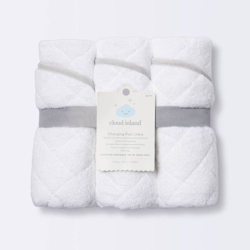 Changing Pad Liner White with Gray Edge - Cloud Island™ 3pk