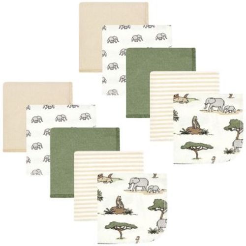 Hudson Baby Flannel Washcloths, Going On Safari 10pk, One Size