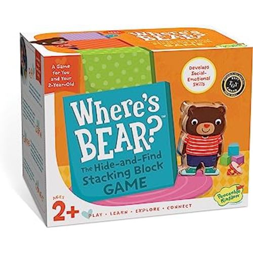 Peaceable Kingdom Where's Bear? The Hide and Find Stacking Block Game for 2 Year Olds