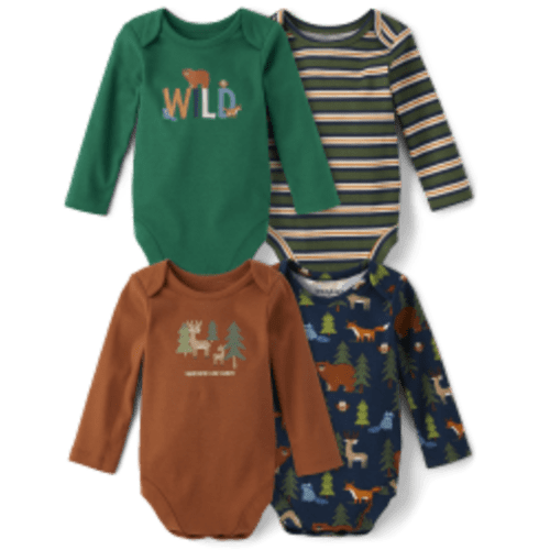Baby Boys Forest Bodysuit 4-Pack - Multi clr